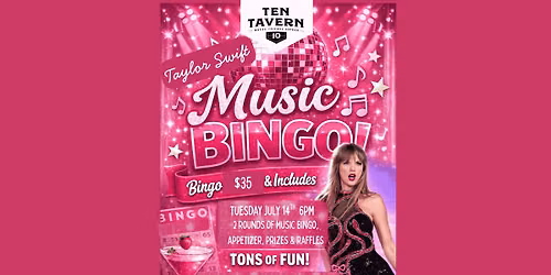 Taylor Swift Music Bingo
