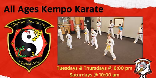 All Ages Martial Arts Class - Kempo Karate - Thursdays @ 6:00 pm - All Skill Levels Welcome!