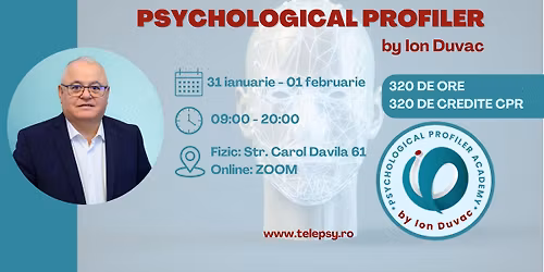 Psychological Profiler Academy - \u00censcriere modul I - by Dr. Ion Duvac