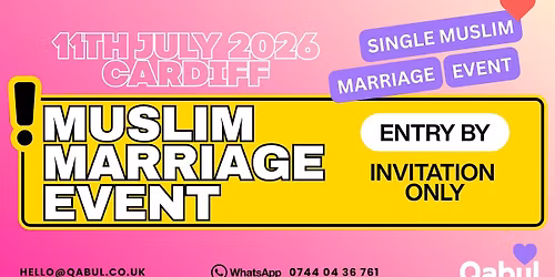 Cardiff  - MUSLIM MARRIAGE EVENT | 1-to-1 Single Meetup | INVITE ONLY