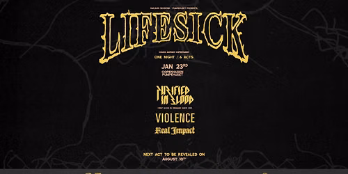 LIFESICK + PURIFIED IN BLOOD + REAL IMPACT + VIOLENCE + 2 BANDS TBA @ PUMPEHUSET, CPH