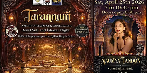 TARANNUM ~ A Royal Sufi and Ghazal Night with our "Ulfat" Saumya Tandon