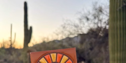 \ud83c\udf356\/20: Celebrate the Summer Solstice! Glaze a 3x6 saguaro sunshine tile