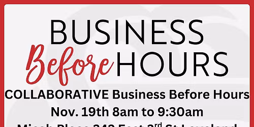 Business Before Hours Collaborative with Berthoud Area Chamber of commerce