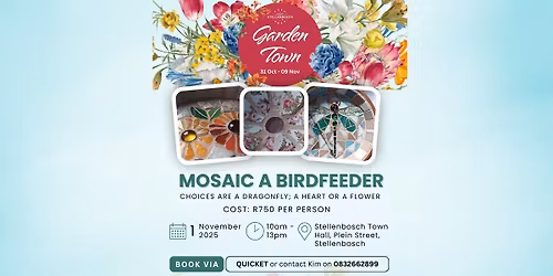 Mosaic a Birdfeeder at Stellenbosch Town Hall, Stellenbosch, 1 November '25