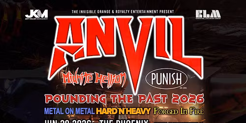 ANVIL \/\/ MIDNITE HELLION \/\/ PUNISH (Victoria). June 28, 2026 @ Phoenix Bar