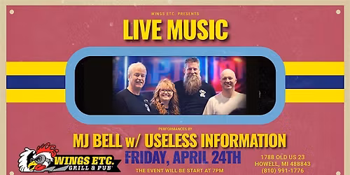 LIVE MUSIC: MJ BELL w\/USELESS INFORMATION!