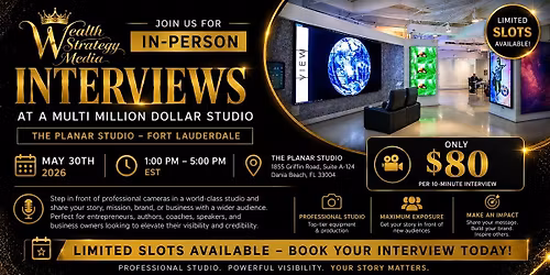In-Person Interviews at a Multi Million Dollar Studio | Fort Lauderdale