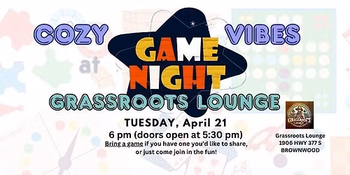 Cozy Game Night Vibes At Grassroots Lounge - FREE