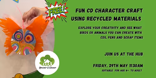 Create Fun Birds or Animals from Recycled CDs and scraps
