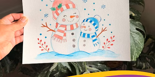 Mommy & Me Watercolor: Festive Snow Family 