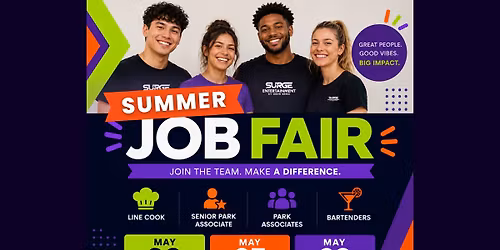 Summer Job Fair at Surge Entertainment \u2600\ufe0f