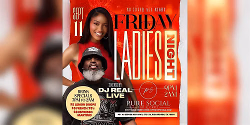 Pure Social Friday Ladies Night DJ Real Live