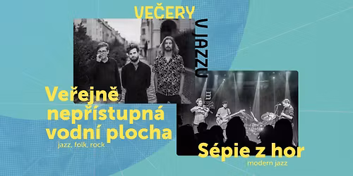 VE\u010cERY V JAZZU - Ve\u0159ejn\u011b nep\u0159\u00edstupn\u00e1 vodn\u00ed plocha + S\u00e9pie z hor