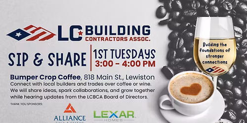 LCBCA Sip & Share 1st Tuesdays
