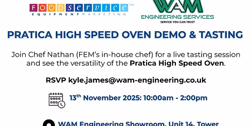 Pratica High Speed Oven Demo & Taster Day