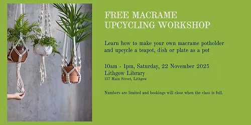 Free Macrame Upcycling Workshop 