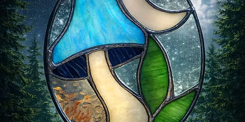 Stained Glass Mushroom in the Moonlight Class at Mondazzi