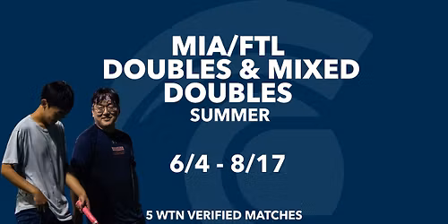 Gladiator Tennis Miami & Ft. Lauderdale Summer Doubles & Mixed Doubles Tennis League
