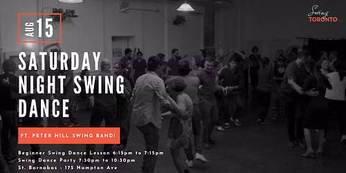 Saturday Night Swing ft. Peter Hill Swing Band w Alisha Oliver! Beginner Lesson & Dance! 