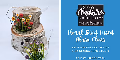 Floral Bird Fused Glass Class with JK Glassworks Studio