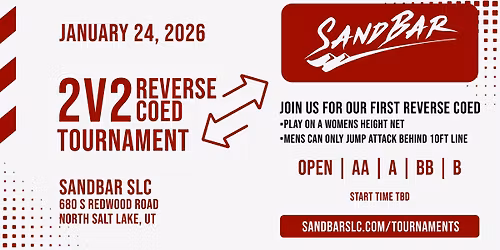 2v2 REVERSE Coed @ SandBar SLC