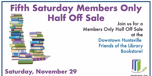 Downtown Friends of the Library 5th Saturday Sale
