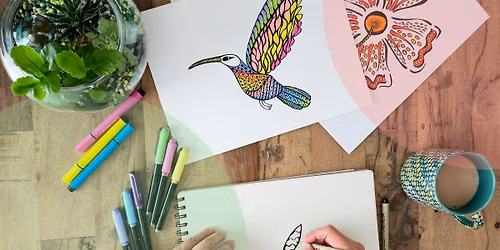 ART & Espa\u00f1ol: Hummingbird in Ink \u2014 Bilingual Mindful Art Class Burlington