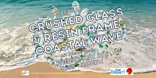 Crushed Glass and Resin Frame: Coastal Wave