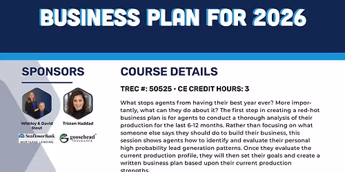 Developing Your Real Estate Business Plan for 2026