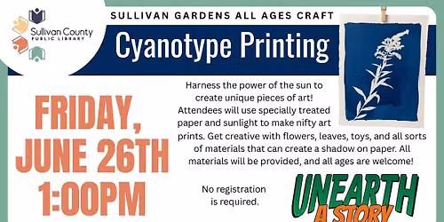 All Ages Cyanotype Printing at the Sullivan Gardens branch library