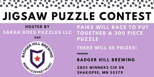 Pairs Jigsaw Puzzle Contest at Badger Hill Brewing - August 2026