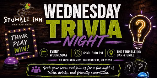 Wednesday Trivia Night at The Stumble Inn Bar & Grill