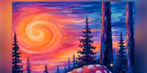 Glowing Mushroom Forest, Black Light Paint Night!