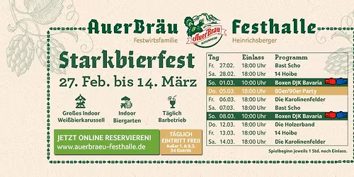 Rosenheimer Starkbierfest 2026 - Gro\u00dfes Indoor Wei\u00dfbierkarussell