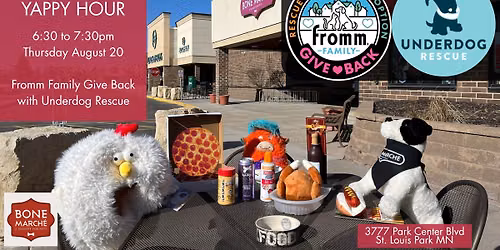 August Yappy Hour: Fromm Family Give Back Kick Off with Underdog Rescue