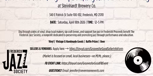 GROOVES FOR GOOD: Vinyl Swap + Market Benefiting the Frederick Jazz Society
