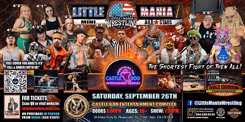 Thomasville, NC -  Little Mania Mini Wrestling @ Castle Boo