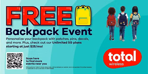 Total Wireless FREE Backpack Event