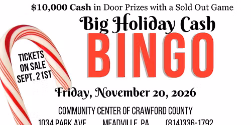 Save the Date for Big Holiday Cash Bingo