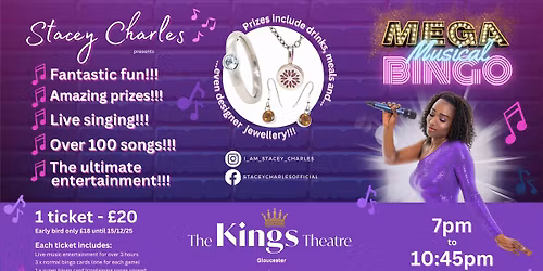 \u2b50MEGA\u2b50 Musical Bingo at The Kings Theatre (Gloucester) - Friday 10th April 7pm
