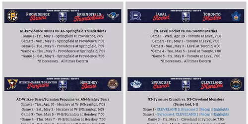 AHL Atlantic Division Semifinals: Providence Bruins vs. Springfield Thunderbirds - Home Game 1  Series Game 1