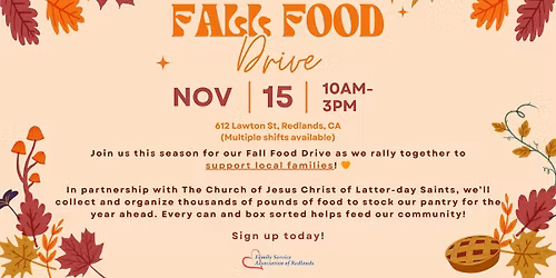 Volunteering Opportunity - Fall Food Drive