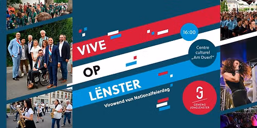 Vive op Lënster - Virowend vum Nationalfeierdag 2026 — Junglinster, Centre culturel Am Duerf