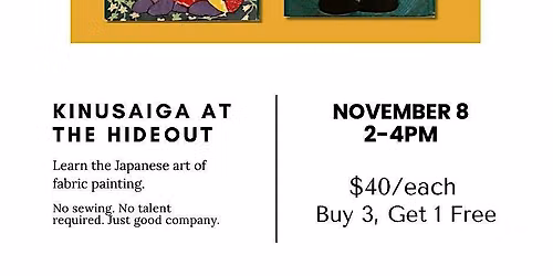 Kinusaiga at The Hideout: No-Sew Fabric Art Afternoon