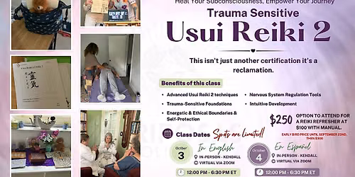 Trauma Sensitive Usui Reiki 2 Certification Class