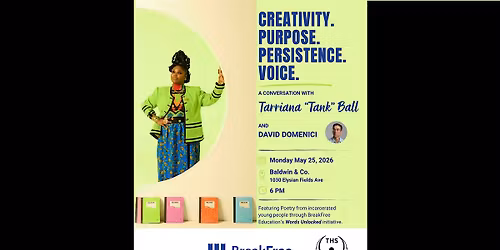 Conversation, Poetry, and Purpose with Tank Ball and David Domenici.