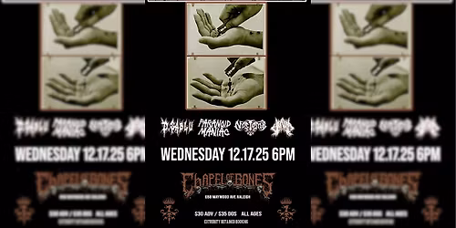 Eyehategod, D. Sablu, Paranoid Maniac, Noctomb, Vanta @ Chapel of Bones