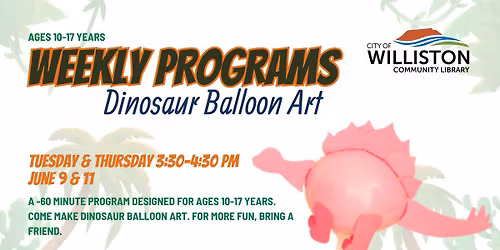 SUMMER READING WEEKLY PROGRAMS | AGES 10-17