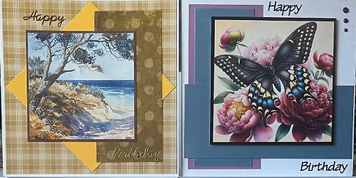 6 X 6 CARDS USING 'CARD TEMPLATES'' - \u00a316\/\u00a318 per person - Starts at 10.30am